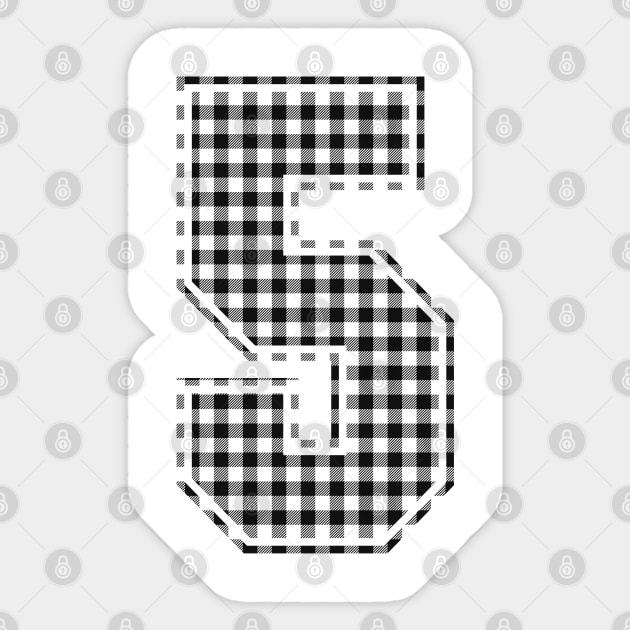 Plaid Number - 5 - Dark Sticker by tavare